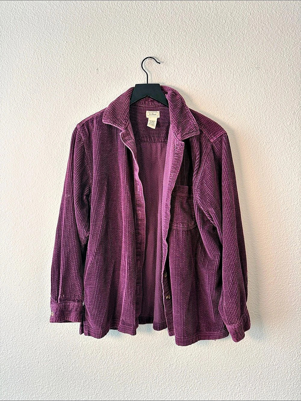 L.L.Bean Women's Comfort Corduroy Relaxed Shirt Corduroy Utility Jacket